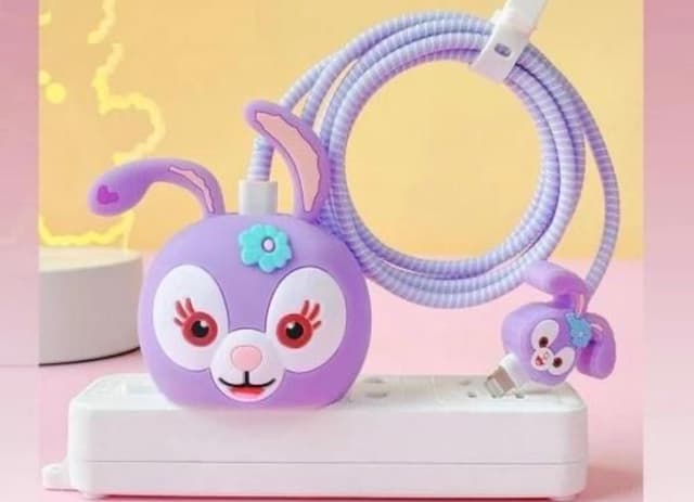 Cute 3D Cartoon Full Protection Charger & Cable Case Set