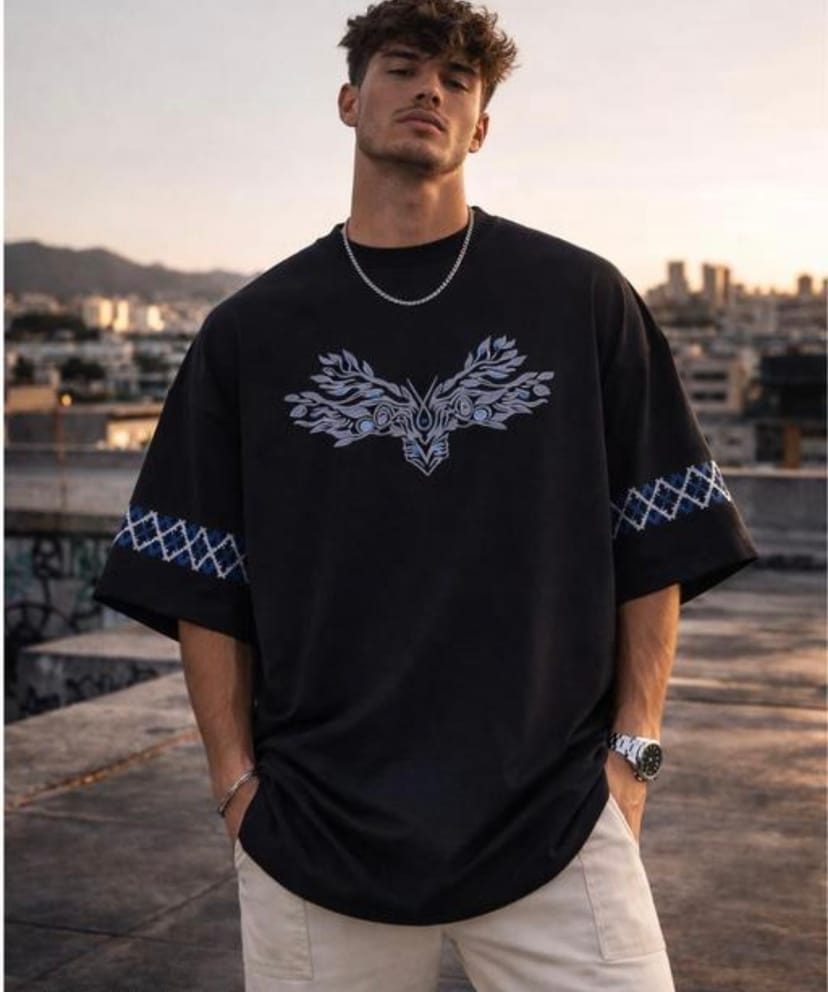 Electric Strike Oversized Graphic Tee - Black - Image 1